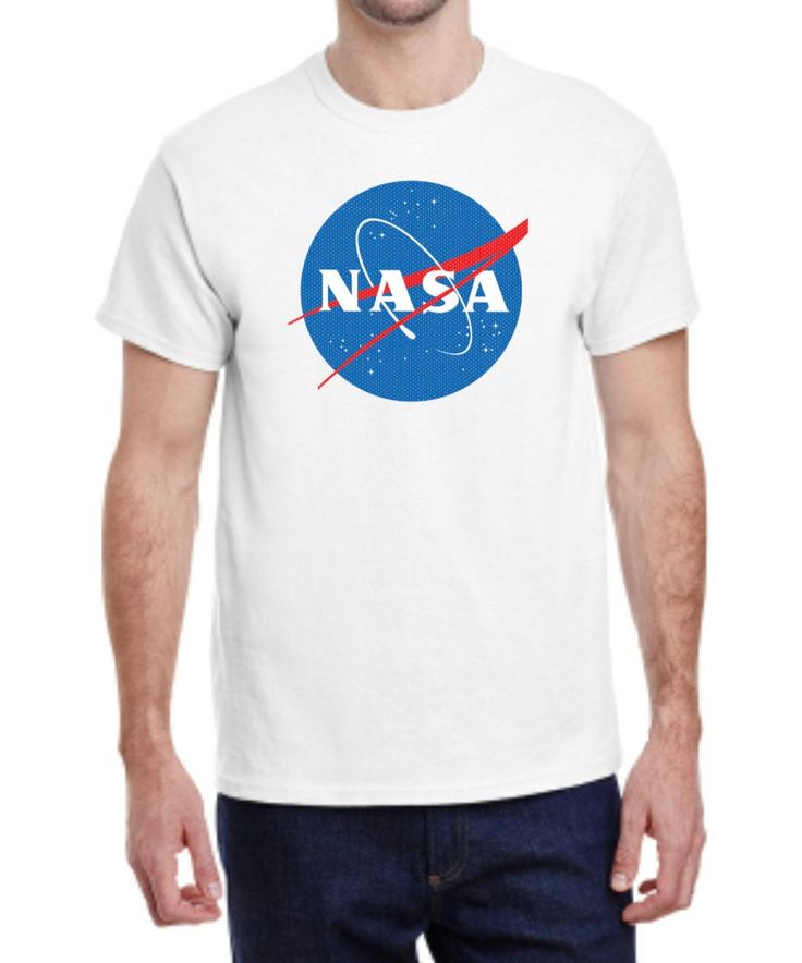 NASA Shirt! Available in on soft white shirts. Adult, Youth and onesies sized shirt specs available as a photo on this listing. By popular demand also available in onesies & infant/youth sized shirts. Designed and Digitally printed in the USA. Our shirts are made out of 100% pre-shrunk cotton. Fast Shipping & bulk discounts available. contact us thepressshirts. c o m for custom designs Custom Print White Cotton T-shirt, White Custom Print Cotton T-shirt, White Cotton T-shirt With Custom Print, White Short Sleeve Shirt With Custom Print, White Pre-shrunk Cotton T-shirt, Casual Unisex White Shirt, White Pre-shrunk Cotton Shirt, White Letter Print Shirt For Fan Merchandise, Basic White Shirt With Custom Print