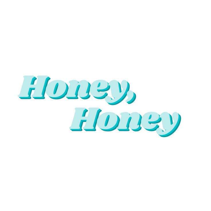 the words honey and honey are in blue letters