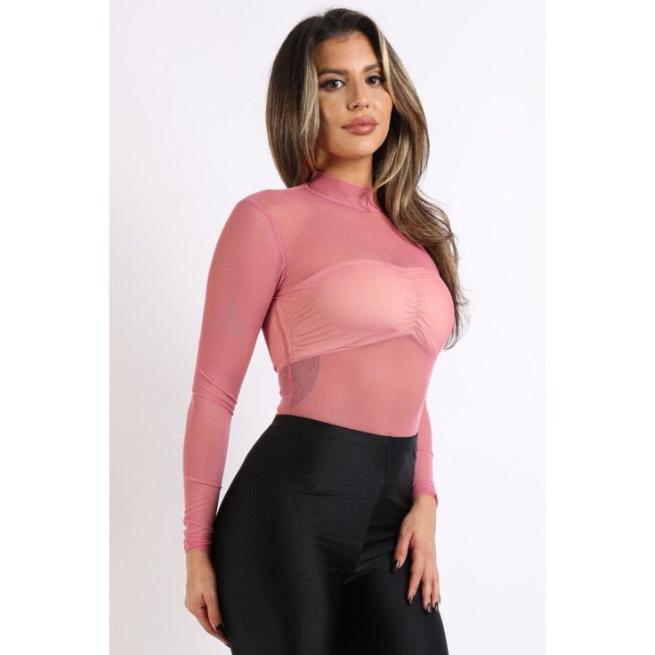 Women's Sexy Long Sleeve Mesh Bodysuit Mock Neck See-Through Simple Basic Top Condition: New With Tags Color: Dusty Rose Size: Small Pattern: Solid Fabric Type: Mesh Sleeve Length: Long Sleeve Neckline: Crew Neck Character: None Closure: Pullover Occasion: Business, Casual, Formal, Party/Cocktail, Travel, Wedding, Workwear Sleeve Type: Long Sleeve Accents: See Through Brand: Unbranded Fit: Regular Personalize: No Size Type: Regular Type: Bodysuit Style: Basic Theme: Daily, Dating, Home, Party, D Trendy Solid Tops With Lined Body, Trendy Club Bodysuit With Lined Body, Trendy Lined Bodysuit For Club, Trendy Nylon Bodysuit For Parties, Stretch Party Tops With Lined Body, Trendy Sheer Stretch Bodysuit, Flirty Stretch Bodysuit For Night Out, Trendy Pink Bodysuit For Night Out, Pink Stretch Flirty Bodysuit