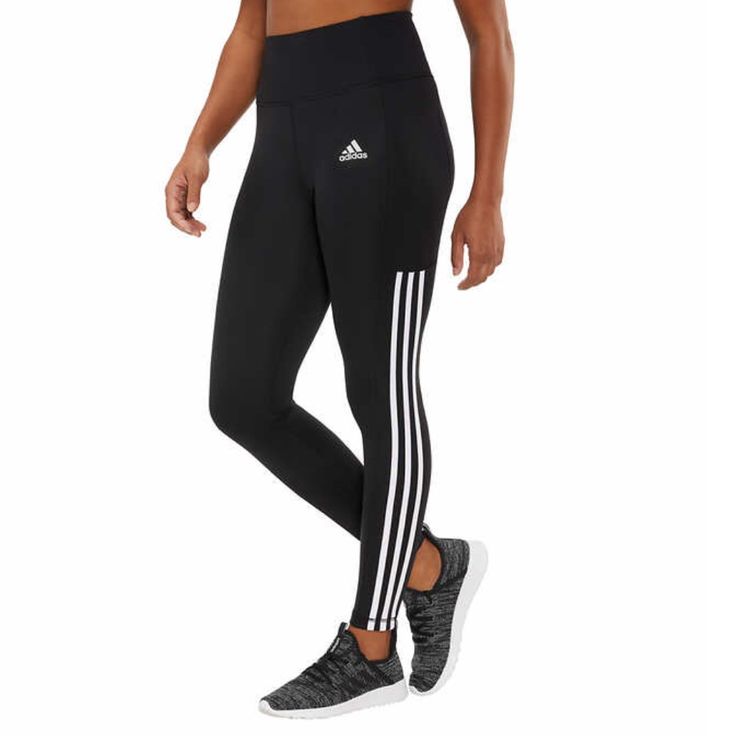 Adidas Ladies' 7/8 Active Tight Legging, 3-Stripe, Black & White High-Waisted Fast-Drying Comfort Compression Fit Moisture Wicking 89% Polyester11% Elastic Size Conversion: Xs = 0-2 |S = 2-4 | M = 6-8 | L = 8-10 | Xl = 12-14 | Xxl/2xl = 16-18 Fast Shipping! Bundle To Save!! Check Out Many Other Pants Joggers Pjs Loungers Shorts Dresses Tights Leggings Bras Briefs Hipster Socks Shoes Sandals Tees Tanks Sunglasses Goggles Swimsuit. Thanks! Adidas Logo Leggings For Jogging, Stretch Adidas Logo Leggings For Jogging, Adidas Stretch Leggings For Jogging, Adidas Sportswear Leggings For Jogging, Adidas Activewear For Jogging With Three Stripes, Adidas Three Stripes Activewear For Jogging, Striped Athleisure Activewear For Sports, Adidas Activewear With Side Stripes For Gym, Adidas Logo Fitted Workout Bottoms