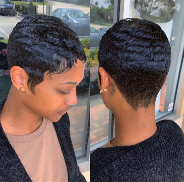 Finger Waves Short Hair, Short Relaxed Hairstyles, Black Hair Short Cuts, Short Shaved Hairstyles, Short Sassy Haircuts, Natural Hair Short Cuts, Short Hair Images, Cute Short Haircuts, Short Hair Pixie Cuts