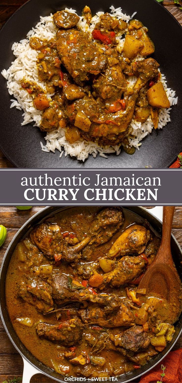 an image of authentic jamaican curry chicken