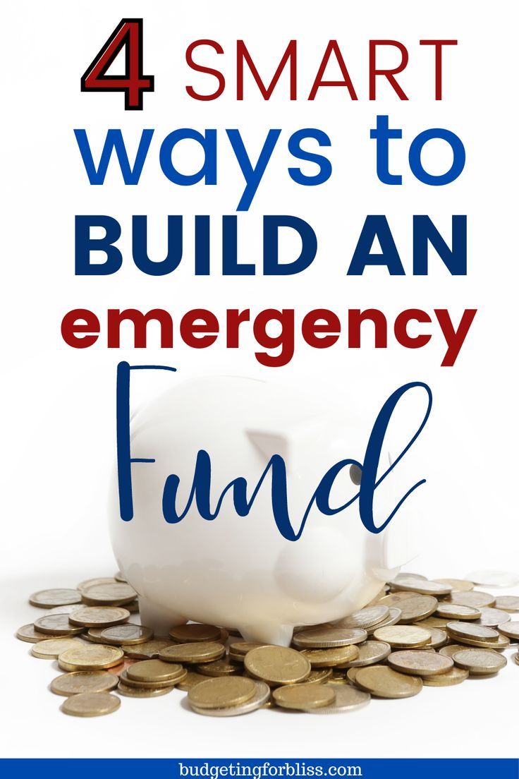 a piggy bank sitting on top of coins with the words 4 smart ways to build an emergency fund