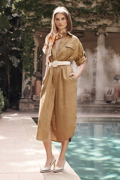 Camel Dress Coat, Zimmermann Resort, Safari Dress, Hippy Chic, Resort 2020, Linen Midi Dress, Vogue Paris, Fashion Trend, Coat Dress