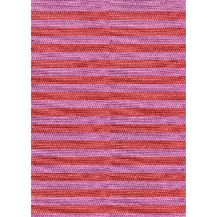 a pink and red striped rug