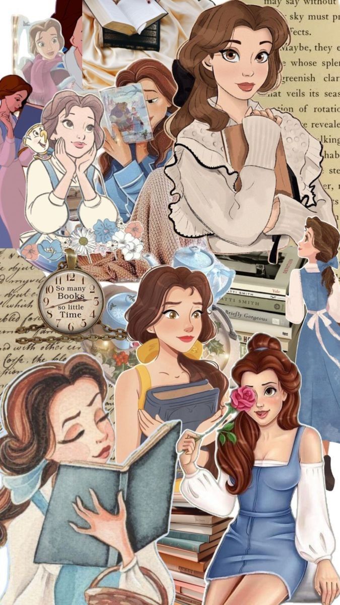 disney princesses collage with their names and pictures on them, as well as the characters