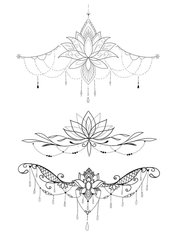 three different designs on white paper