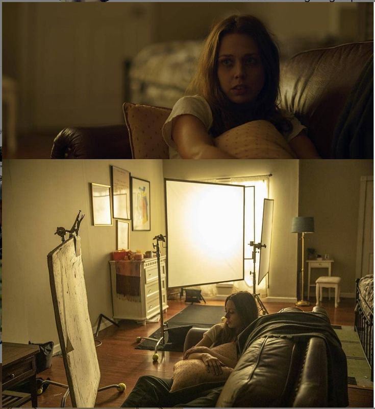 two images one is showing a man and the other shows a woman sitting on a couch