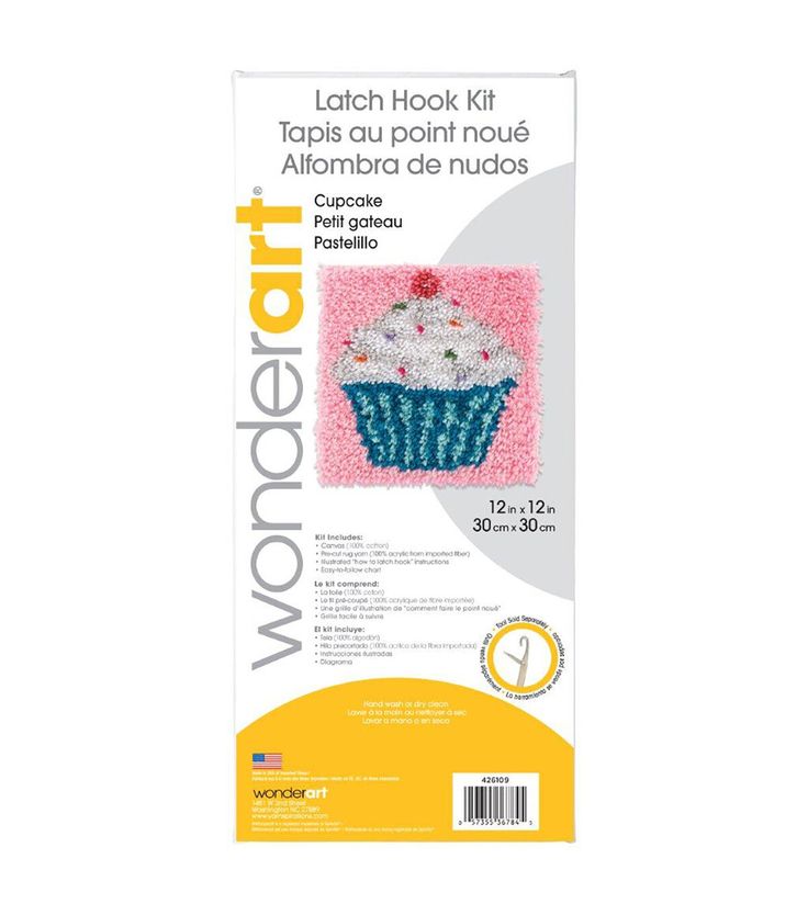 the package for wool felting kit includes a cupcake with frosting and sprinkles