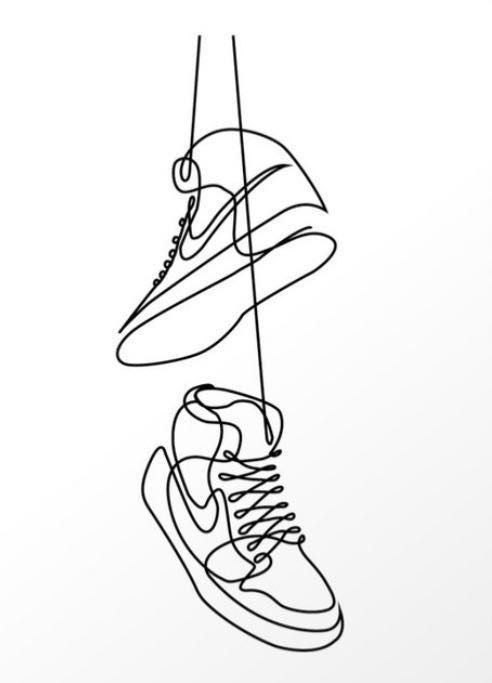 a pair of shoes hanging from a string with the word,'nike air force 1 '