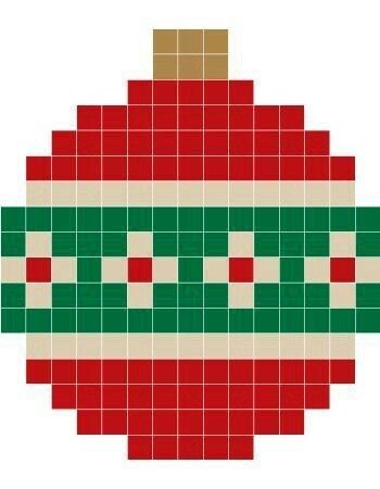 an ornament made up of squares and stripes