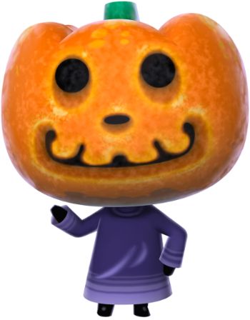 an orange wearing a purple dress and holding a green bottle in it's hand