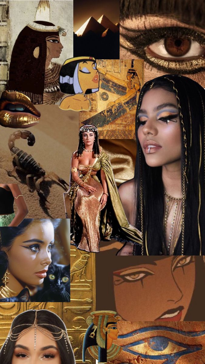 Cleopatra aesthetic images including makeup, textures, historical imagery and more Cleopatra Aesthetic, Halloween Costumes For Brunettes, Cleopatra Makeup, Cleopatra Halloween, Egyptian Aesthetic, Egypt Aesthetic, Queen Cleopatra, Mad Hat, Friend Pictures Poses