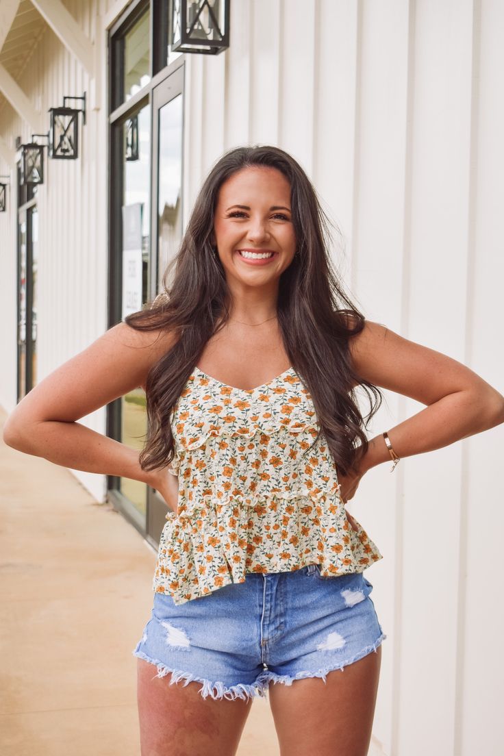 This is an adorable top in a multi ivory print that is perfect for your summer wardrobe, featuring adjustable spaghetti straps, and a flowy fit! 96% Polyester, 4% Spandex Runs true to size! Model has a 34" bust and a 26" waist wearing a size small. Summer Floral Print Camisole With Tank Straps, Floral Print Summer Camisole With Tank Straps, Floral Print Camisole With Tank Straps For Summer, Flowy Spaghetti Strap Tank Top For Spring, Spring Floral Print Camisole For Day Out, Casual Spring Camisole For Daytime, Casual Spring Daytime Camisole, Summer Floral Print Cami Tank Top, Floral Print Camisole Tank Top For Day Out