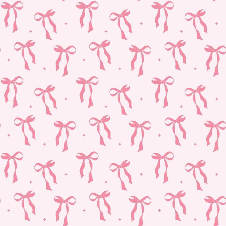 pink bows and stars on a light pink background for wallpaper or wrapping paper,