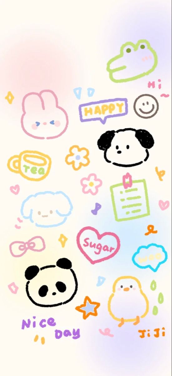 an image of some cute stickers on a phone screen with the words nice day written in it