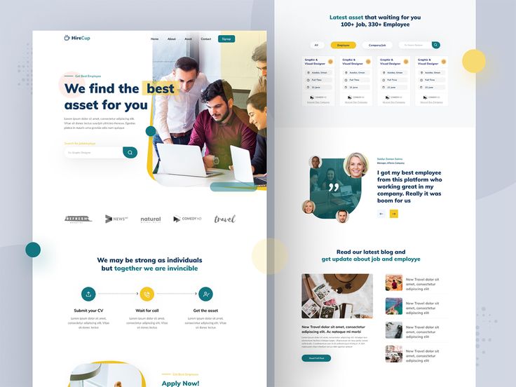 the landing page is designed to look like it has an image of people working on laptops