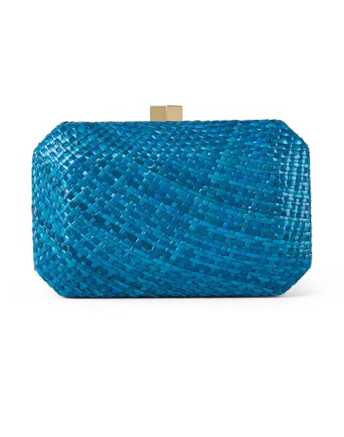 leticia-blue-woven-clutch_product.jpeg Elegant Structured Clutch For Formal Occasions, Elegant Structured Formal Clutch, Modern Blue Clutch For Formal Occasions, Formal Woven Bags For Summer, Chic Woven Bag For Formal Occasions, Chic Formal Woven Bag, Gold Evening Bag For Formal Summer Events, Chic Summer Evening Bag For Formal Occasions, Formal Blue Bags For Summer