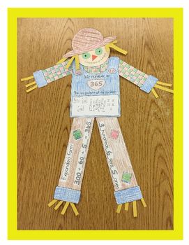 a paper doll made to look like a scarecrow on a wooden table with text