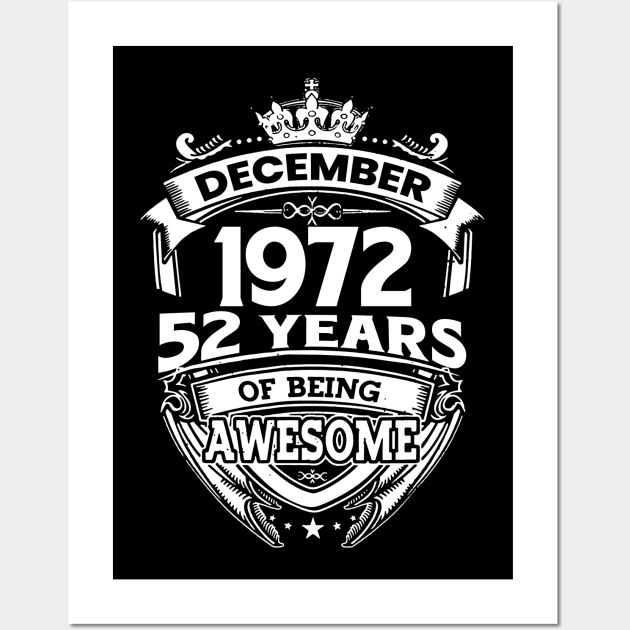 a black and white poster with the words, december 1932 52 years of being awesome