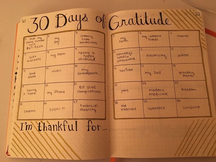 an open notebook with the words 30 days of gratitude written on it