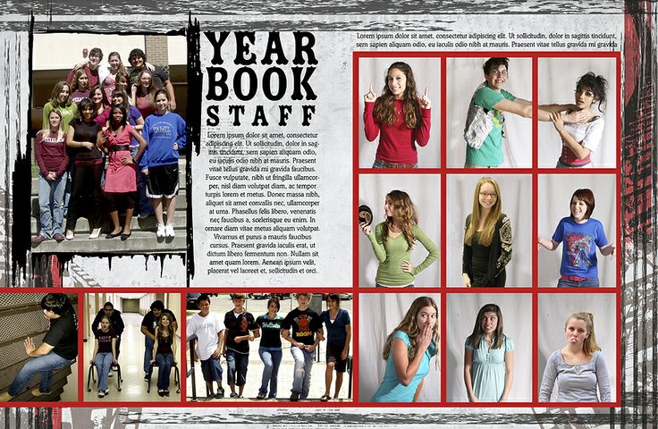 a collage of photos with the words year book staff