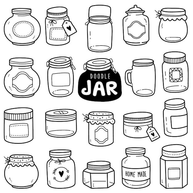 doodle jar clipart set