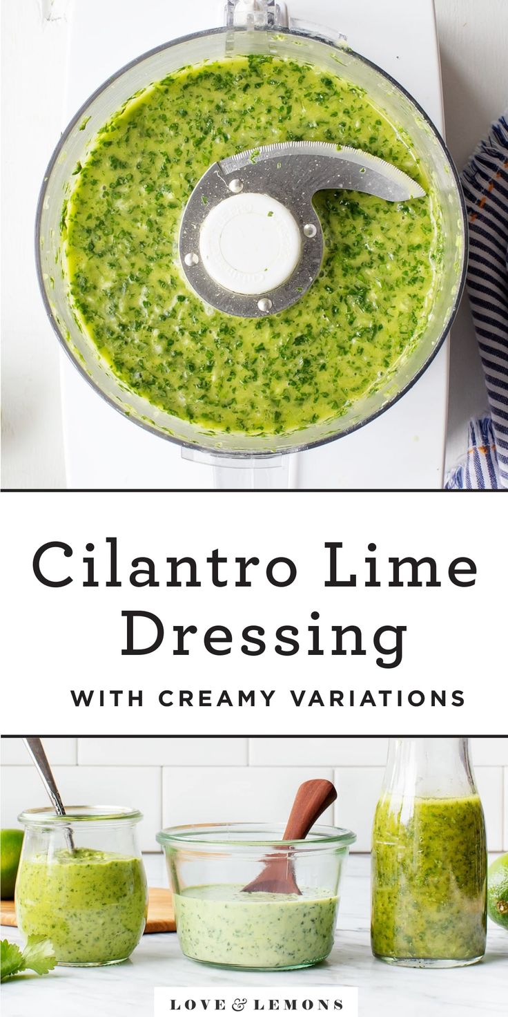 the recipe for cilantro lime dressing with creamy variations