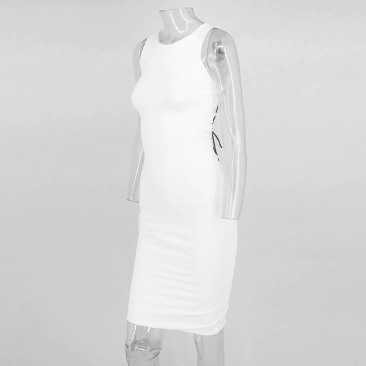 FREE SHIPPING Women Bodycon Sexy Tank Strap Hollow Out Back Ruched Dress JKP3201 Casual White Backless Bodycon Dress, White Knee-length Bodycon Dress For Club, White Fitted Ruched Backless Dress, Fitted White Backless Dress For Club, White Fitted Backless Dress For Club, White Sleeveless Stretch Backless Dress, Casual Fitted Backless Bodycon Dress, Knee-length Stretch Bodycon Beach Dress, White Ruched Bodycon Club Dress