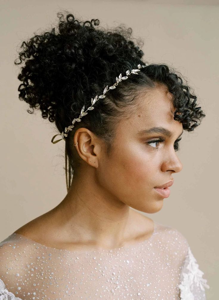 Bridal crystal headpiece - Modern bridal crystal circlet - Style #2144 | Twigs & Honey ®, LLC Curly Bridal Hair, Crystal Bridal Headpiece, Crystal Headpiece, Modern Bridal, Bridal Hair Pins, Hair Vine, Sleek Look, Bridal Hair Accessories, Wedding Hair Accessories