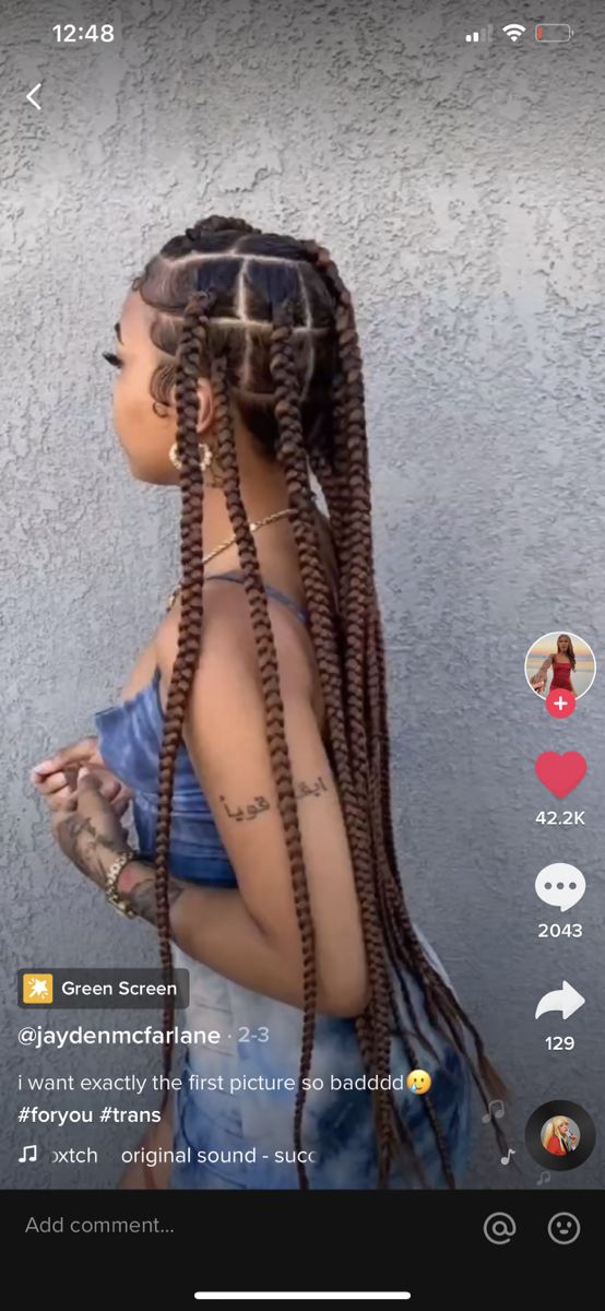 Long Braided Hair, Chunky Box Braids, Hair Braid Patterns, Chunky Braids, Big Braids, Short Box Braids Hairstyles, Big Box Braids, Big Box Braids Hairstyles, Goddess Braids Hairstyles