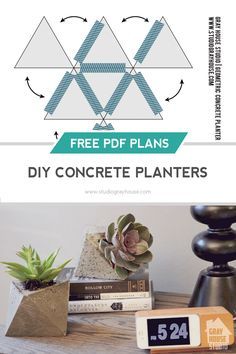 the free pattern for this diy concrete planter