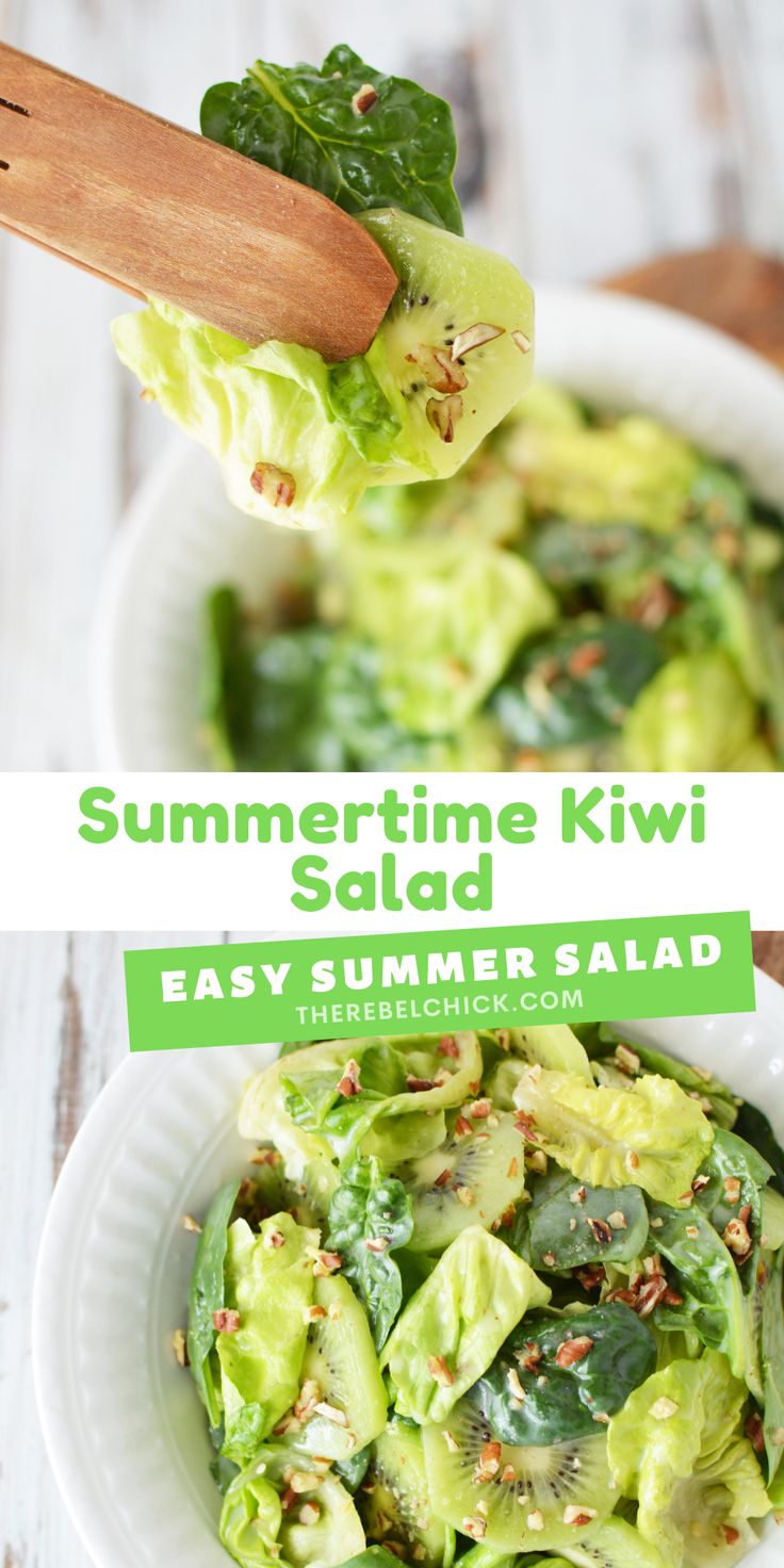 this summertime kiwi salad is easy to make and tastes just as good as it looks