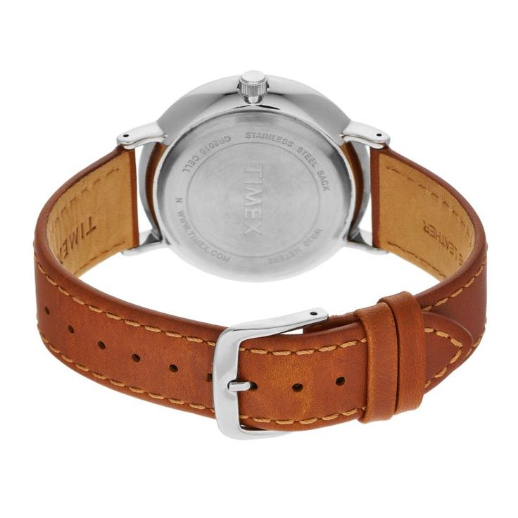 Dress up your casual looks with this men's stylish leather watch from Timex. DISPLAY Dial color: blue Illumination: Indiglo EL backlight Face cover material: mineral crystal CASE Material: silver-tone brass with stainless steel back Diameter: 41 mm BAND Material: brown leather Clasp: buckle Circumference: adjusts from 150 mm to 205 mm Width: 20 mm DETAILS Movement: quartz Power: battery Water resistance: 30 meters Packaging: boxed Warranty: manufacturer's 1-year limited For warranty information Casual Leather Watch With Round Dial, Casual Watches With Adjustable Leather Strap, Casual Brown Watch With Leather Strap, Masculine Everyday Watch Accessories, Leather Travel Watch With Analog Display, Casual Leather Watch Accessories With Analog Display, Casual Brown Watch For Everyday Use, Casual Brown Watch Accessories With Leather Strap, Casual Leather Business Watches