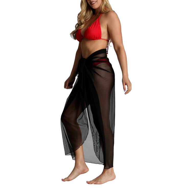 Elevate your beachside attire with the InstantFigure Long Mesh Sarong Cover-Up, the ultimate blend of style and function for any sun-soaked outing. Say goodbye to bulky towels and hello to this sleek, chic accessory that complements any swimsuit ensemble. Key Benefits: Elegant Coverage: This long sarong provides the perfect amount of coverage while maintaining the allure and style of your favorite swimwear. It's ideal for those who want a bit of modesty without compromising on fashion. Versatile Black Beachwear Cover-up For Pool, Black Beachwear Cover-up For Swimming, Nylon Beachwear Swimwear For Vacation, Black Beachwear Swimwear For Vacation, Black Summer Swimming Cover-up, Nylon Beachwear For Vacation, Black Summer Cover-up For Swimming, Black Beachwear For Vacation, Black Swimwear For Beach Party Vacation