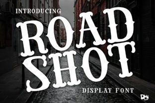 the road shot display font is shown