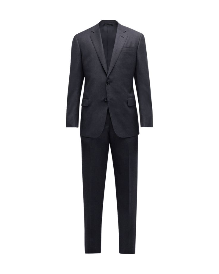 Giorgio Armani micro-patterned suit  Virgin wool Lining: Acetate/cupro/viscose Dry clean Made in Italy Jacket: Notched lapels Two-button front Chest welt pocket; side flap pockets Unfinished sleeves Double-vented back Trousers: Regular rise Flat front Side slip pockets Back welt pockets Zip fly with extended button closure Unfinished hem to be tailored to desired length Patterned Suit, Unstructured Jacket, Armani Collection, Wool Suit, Armani Men, Welt Pockets, Giorgio Armani, Flap Pocket, Welt Pocket