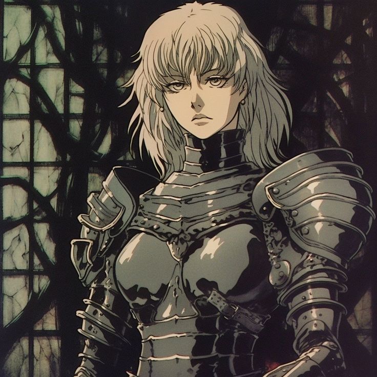 a woman in armor standing next to a window with her hands on her hips and looking at the camera