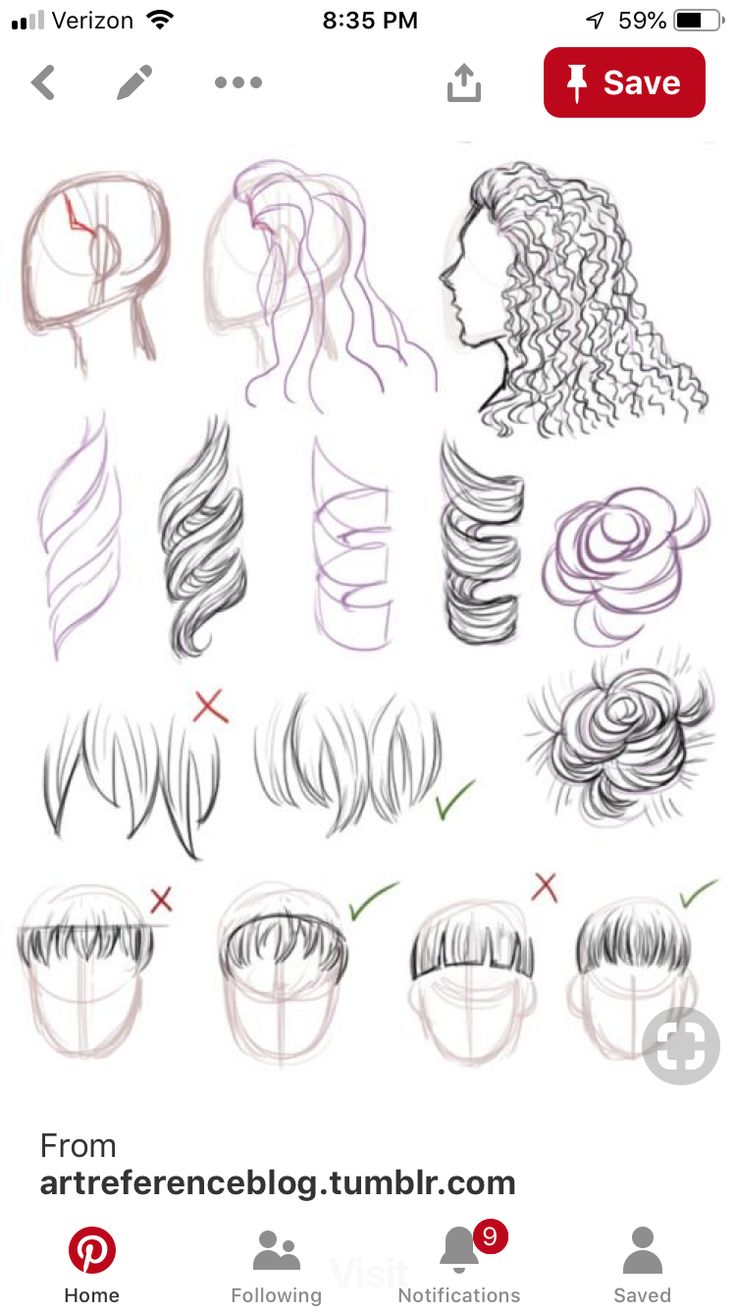 an iphone screen showing how to draw hair