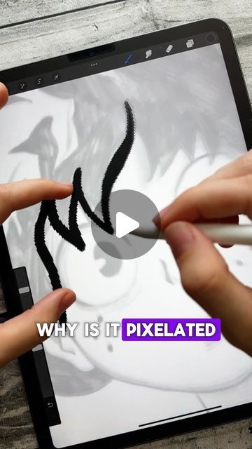 two hands are drawing on an ipad screen with the words why is it pixelated?