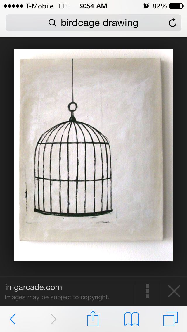 an image of a birdcage drawing on a piece of paper that has been drawn