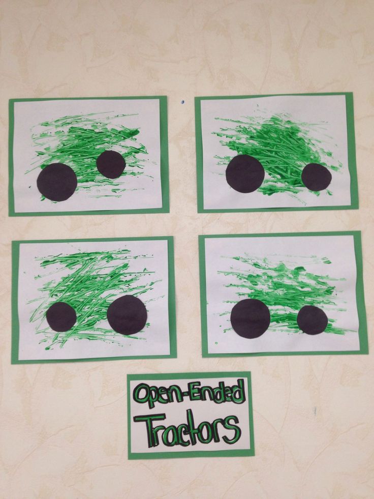 four pieces of paper with green and black paint on them that say open - ended tacos