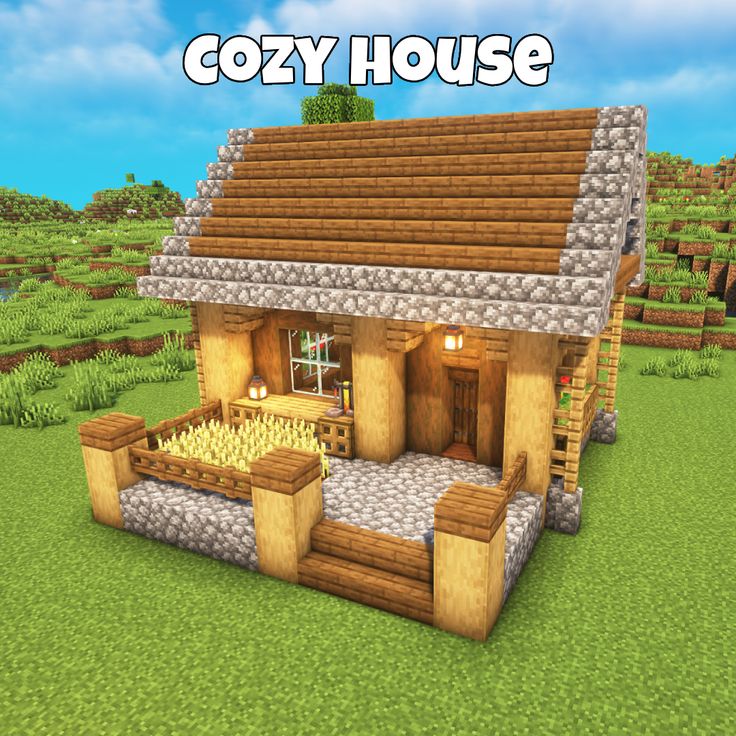 the cozy house is made out of wood and stone