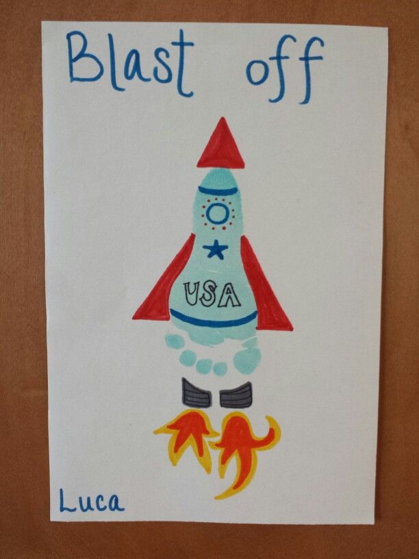 a drawing of a rocket ship with the words blast off written on it