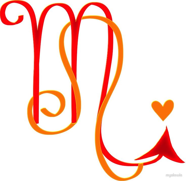 an orange and red zodiac sign with a heart on it's side, in the shape of a snake