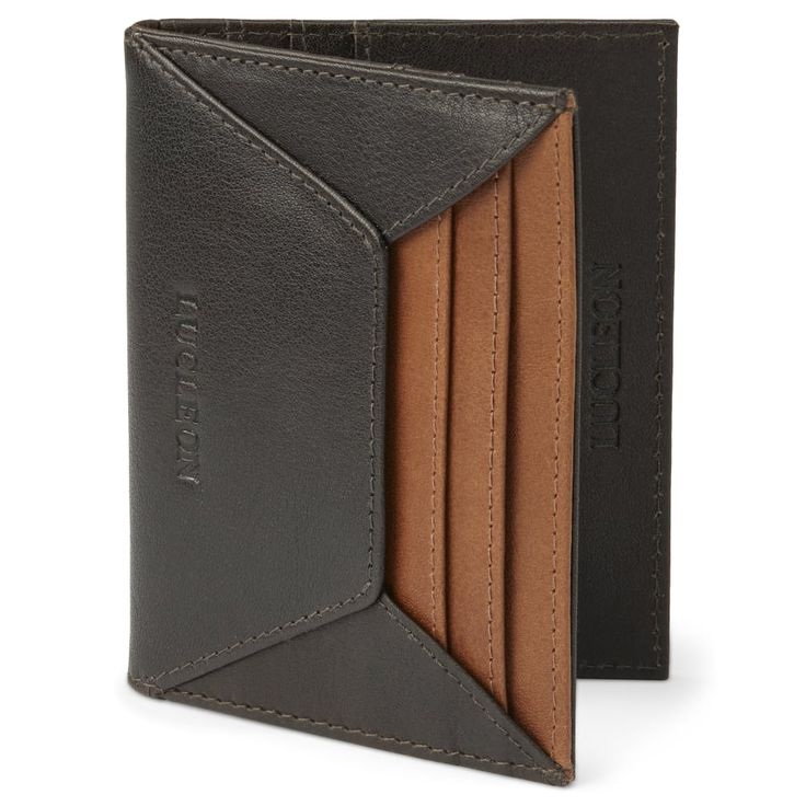 Loren Dark-Brown & Tan Leather RFID-Blocking Card Holder | In stock! | Lucleon Leather Wallet Design, Leather Card Holder Wallet, Identity Theft, Leather Wallet Mens, Card Holder Wallet, Dark Brown Leather, Pierre Cardin, Card Holder Leather, Danish Design