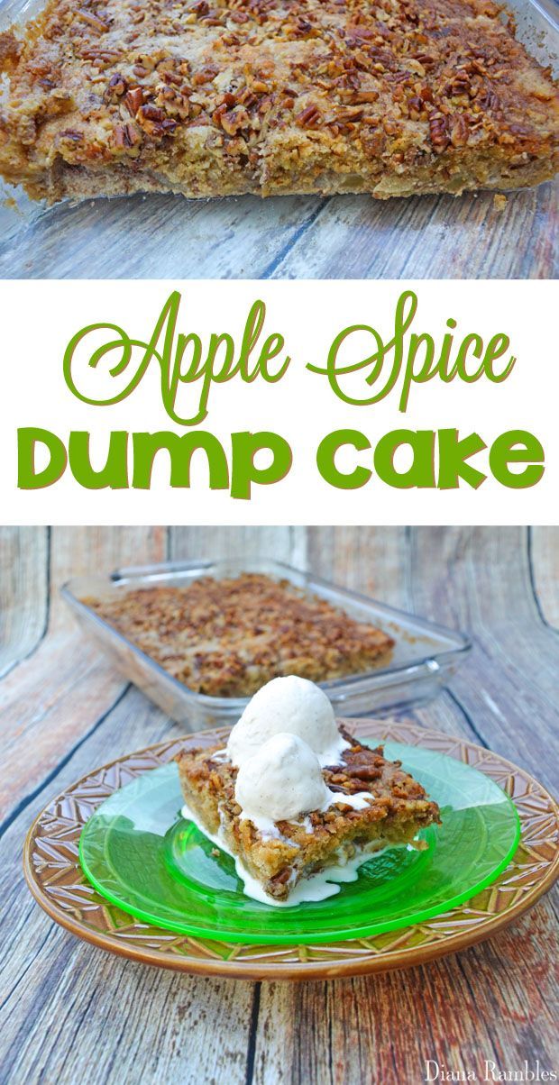 an apple spice dump cake on a plate