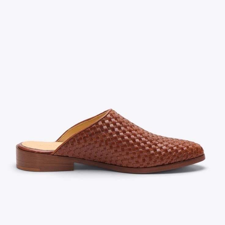 Elevate your slide game with artisanal woven texture so versatile you can't stop / won't stop wearing them. | Women's Woven Mule Shoes Brandy Ama Size 7.5 Casual Woven Leather Mules With Flat Heel, Casual Woven Leather Slip-on Mules, Casual Closed Toe Woven Leather Mules, Casual Woven Leather Mules With Closed Toe, Casual Woven Leather Closed Toe Mules, Casual Woven Leather Mules, Casual Slip-on Woven Leather Mules, Casual Woven Closed Toe Mules, Casual Leather Slippers With Woven Sole