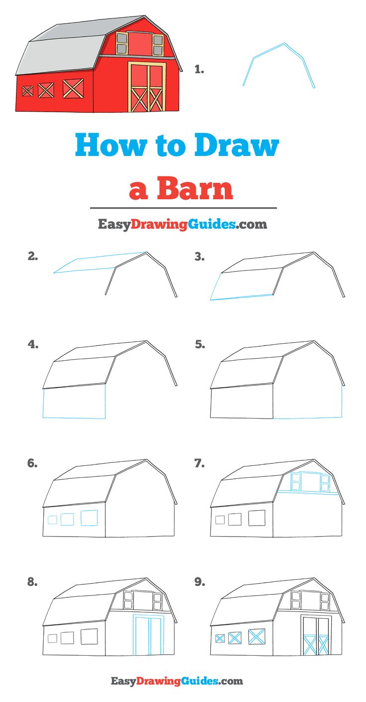 how to draw a barn for kids with easy step by step instructions on how to draw a