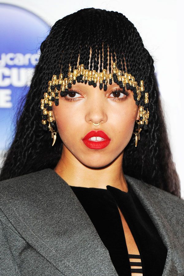 This Is What Happens When Bangs And Braids Collide #Refinery29 Braids With Bangs, Celebrity Bangs, Trendy We Fryzurach, Blonde Box Braids, Hot Haircuts, Curly Crochet Hair Styles, Makeup Hacks Beauty Secrets, Fka Twigs, Hair Afro